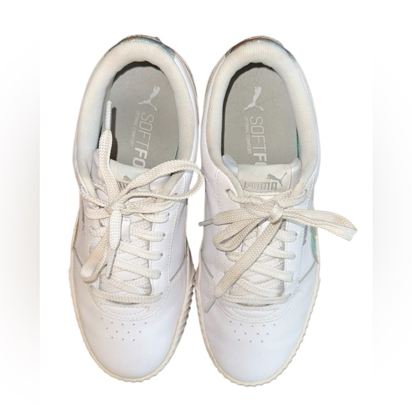 PUMA Carina Women's Sneaker White Iridescent Size 8 - Picture 6 of 8